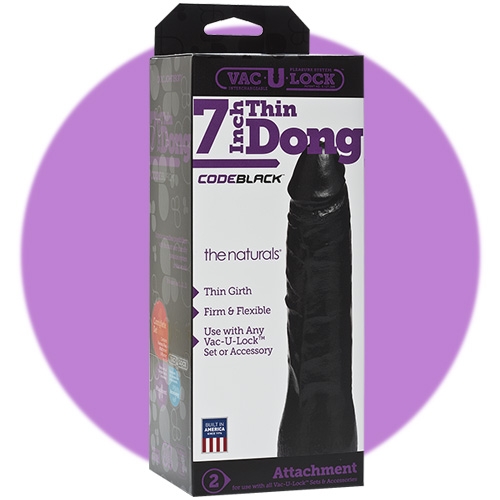 Фаллос-насадка Vac-U-Lock 7&quot; Thin Dong CodeBlack